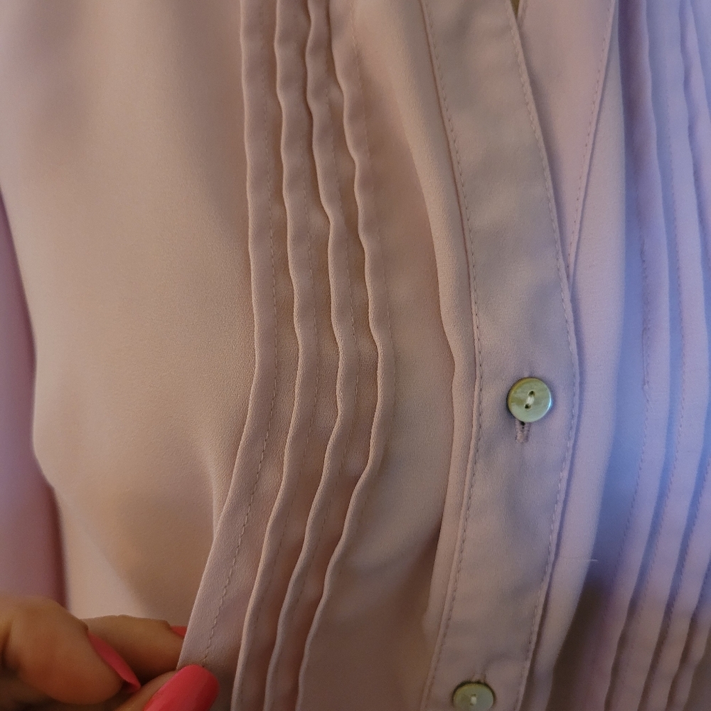 Nanette By Nanette Lepore Pleat Button Blouse M - image 5